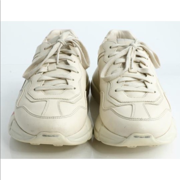 Gucci Rhyton Logo Leather Sneakers men 7 EUC - Picture 6 of 12
